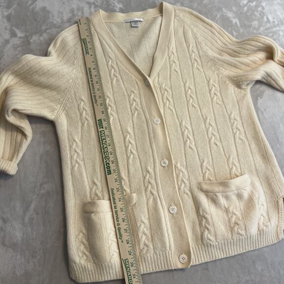 VTG The Limited Sweater Womens Medium Cable Knit Cardigan Academia Old Money - Picture 7 of 10